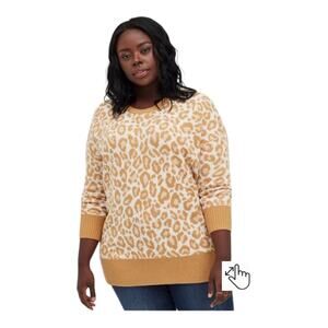Torrid Popcorn Leopard Drop Shoulder Sweater